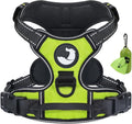 Joytale No Pull Dog Harness Medium Sized Dog, Reflective Pet Vest with Front Clip, Adjustable Soft Padded Harnesses with Easy Control Handle for Training and Walking, Green, M