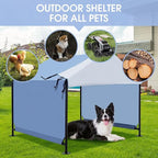 4x4 FT X-Large Outdoor Dog House for Large Dogs, Heavy Duty Weatherproof Dog Kennel with Upgraded Doors, Dog Tent for Outside Shelter, Waterproof Canopy Pet House for Small Animals, Navy Blue