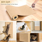 Cat Scratch Pad 78.7x15.8 Inch Self-Adhesive Trimmable Durable Cat Claws Furniture Protector for Couch Sofa Wall Door,Beige