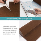 Cat Wall Scratcher，Couch Corner Protectors for Cats，78.7 * 15.8in Adhesive Carpet Remnants Roll，Sticky Furniture Scratch Guards(Brown)