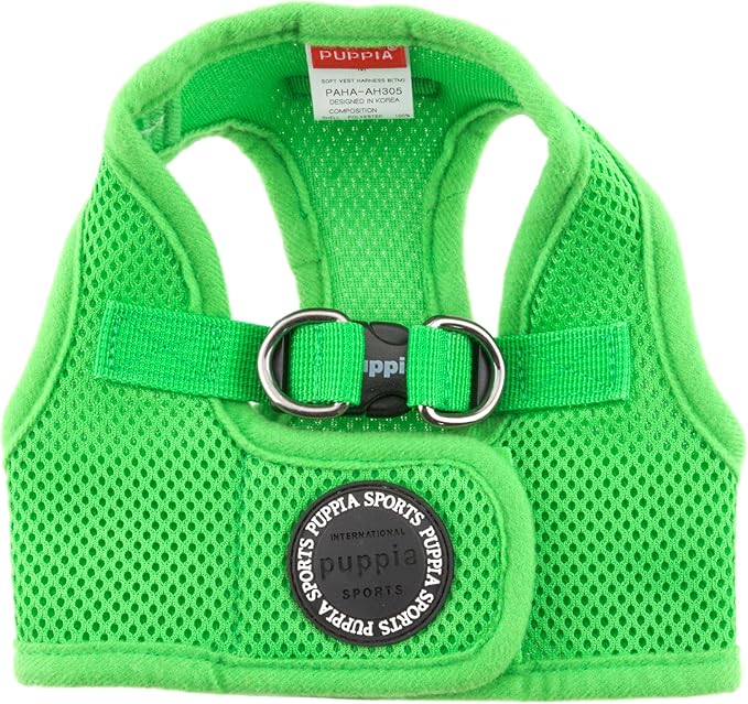 PUPPIA International Harness Soft B Vest, Large, Green