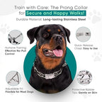 Prong Collar for Dogs - Easy Buckle Prong Collar - 3mm Stainless Steel No Pull Chain Collars - Quick Release Dog Collar - (14 to 20” Neck) Adjustable Dog Training Collars for Large to Medium Size Dogs