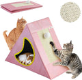 Upgraded Cat Scratcher House, 3 in 1 Foldable Sisal Cat Scratcher, Double-Sided Usability, Durable Cat Furniture for Cats to Play, Scratch, and Sleep