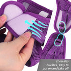 Dog Harness for Small Dogs and Leash Set, Honeycomb Grid, Reflective Lightweight Harness & Anti-Twist Pet Lead (Multi Color, Size: XS-S-M) (S, Purple)