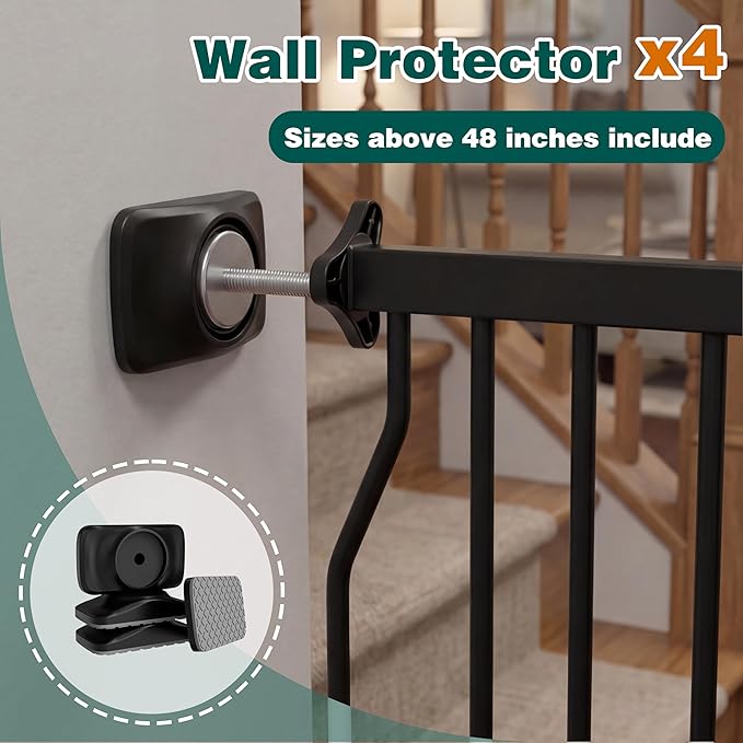TSAYAWA 62.2"-71.65" Extra Wide Auto Closing Baby Safety Gate for Stairs & Doorways, Pressure Mounted No Drill Pet Gate with Walk-Through Door - Heavy Duty Childproof Gate for Toddlers, Kids, Dogs