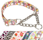 Choke Collar for Dogs - Cartoon Dog Adjustable Training Slip Collar with Chain, Anti Pull Design for Medium & Large Dogs(L)