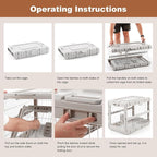 Collapsible Dog Crate for Large Dogs - 36" L Heavy Duty Dog Kennel No Tools Required with 4 Sides Steel Foldable Cage for Dogs Indoor Furniture, Portable Carrier with 2 Smooth Wheels, Beige