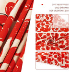 E-Clover Valentine Cute Dog Bandana & Matching Scrunchie-Heart Dog Bandanas Red Pet Scarf Bib for Medium Large Dogs Girl Boy Owner Mothers Day Mom Gift