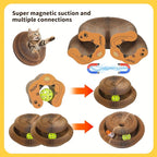 Magic Organ Cat Scratcher Cardboard Toy with Bell Ball,Interactive Honeycomb Kitten Curlz Reversible Scratching Board for Indoor Cats:Exercise,Anxiety Relief&Furniture Protector,Shape-Changeable