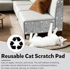 Cat Scratch Couch Furniture Protector,Trimmable Self-Adhesive Cats Claws Scratch Pads, Sisal DIY Climbing Couch Protector for Scratch Post Cat Tree Replacement Indoor(Light Gray, 78.7"x15.8")