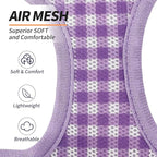 AIITLE Plaid Print Dog Harness Set – Lightweight, Reflective & Adjustable Vest Harness for Puppies – Perfect for Boston Terriers, Maltese & Indoor/Outdoor Use (XS, Purple)