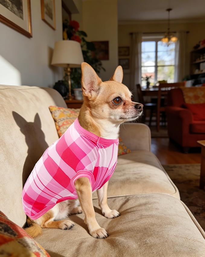 PET SHOW 4 Pack Summer Dog Shirts for Small Doggies Girl UPF 50+ UV Sun Protection Cooling Clothes Tank Top Floral Puppy Cats T-Shirts Pet Holiday Party Sleeveless Vest Pink(Small)