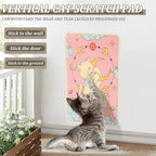 Sisal Cat Scratcher Mat, Durable and Shedding Resistant Cat Scratching Pad with Pattern, 19.69x13.78 Inch Anti Scratch Furniture Protector for Wall Couch Carpet (Pink)
