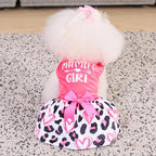 CuteBone Dog Dresses Velvet Mama's Girl Small Dogs Clothes Onesie Pet Apparel Girl Puppy Skirt with Bow Hair Rope CVA40XXS-D