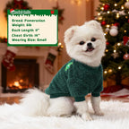 2 Pieces Dog Sweater for Small Dogs Winter Warm Puppy Sweater Fleece Cute Dog Clothes for Dogs Like Chihuahua Yorkie Thick Pet Clothing (Xmas Red, Green, Medium)