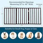 3-Panel Indoor Foldable Dog Fence for Stairs, Hallways, or Doorways - 54x24-Inch Wood Freestanding Dog Gates by PETMAKER (Brown)
