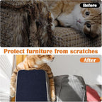 Cat Scratch Pads for Indoor Cats - 100" x 15.8" Trimmable Self-Adhesive Couch Corner Protectors for Cats, DIY Climbing Couch Protector for Scratch Post Cat Tree Shelves Wall (Dark Blue)