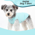 2 Pack Dog Clothes for Small Dogs Summer Dog Shirt Vest Girl Boy Lightweight Puppy T-Shirts Blank Soft and Cool Pet Clothing Sleeveless Medium Large Dog Outfit (Light Blue+Dark Cyan, Large)