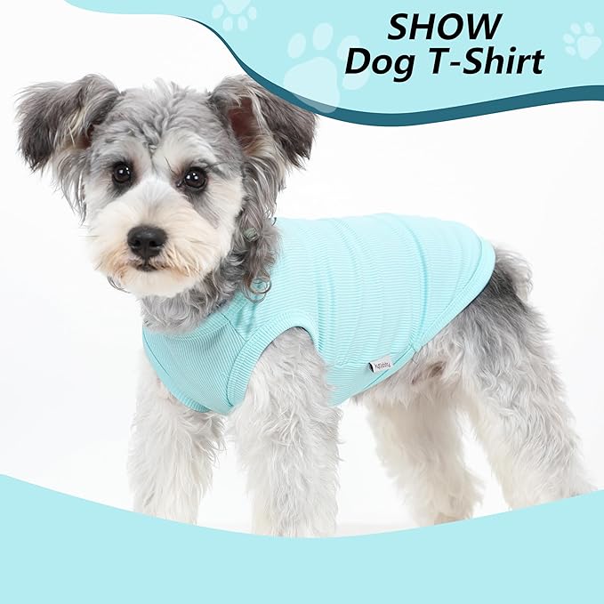 2 Pack Dog Clothes for Small Dogs Summer Dog Shirt Vest Girl Boy Lightweight Puppy T-Shirts Blank Soft and Cool Pet Clothing Sleeveless Medium Large Dog Outfit (Light Blue+Dark Cyan, X-Large)