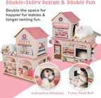 Cardboard Cat Houses for Indoor Cats - Kitten Scratcher Houses & Condos, Donuts Themed Hut Hideout Play House Bed with Scratching Pads, Scratch Box for Large Kitty Rabbit Bunny Small Animals