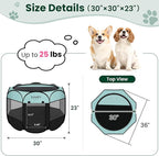 Love's cabin Pet Puppy Dog Playpen, Medium Dog Tent Crates Cage Indoor/Outdoor, Portable Playpen for Cat, Foldable Pop Up Dog Kennel Playpen with Carring Case, Removable Zipper Top, Green