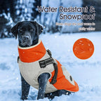 IECOii Warm Small Dog Coat Harness with D Ring -Orange,Small- Zip Small Dog Jacket Winter Reflective, Fleece Lined Dogs Snowsuit Snow Jacket,Pet Clothes for Small Dogs Yorkshire Terrier Bichon Shih