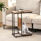 Tangkula Cat Tree and End Table, 4-in-1 Cat Coffee Table, C-Shaped Cat Small Side Table with Sisal Scratching Mat, Removable Washable Cushion, Modern Cat Furniture for Living Room, Bedroom