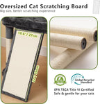 Heybly Cat Tree, 72.4-Inch Anti-Tip Cat Tower for Large Cats, All-in-One Cat Furniture with Spacious Perches, Multiple Interactive Areas, Extra-Large Sisal Scratching Board, Smoky Gray HCT060G