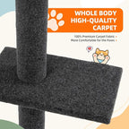 Cat Craft Cat Tree Floor to Ceiling 95-108" Tall Cat Tree Carpet Cat Tower Kitten Tree Sisal Scratching Post and Mat Cat Pole for Indoor Cats, Ash
