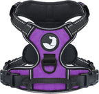 Joytale No Pull Dog Harness for Large Dogs, Reflective Pet Vest with Front Clip, Adjustable Soft Padded Harnesses with Easy Control Handle for Training and Walking, Purple, L