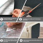 Cat Scratch Mat for Couch, Wall & Cat Tree - 78.7" Trimmable Self-Adhesive Cat Scratcher, Cat Scratch Furniture Protector, Felt Alternative to Sisal, DIY Cat Tower Replacement, 2 Pack (Dark Gray)