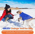 QBLEEV Reversible Dog Winter Coat, Waterproof Windproof Warm Jacket with Adjustable Hook & Loop Design, Lightweight Puffer Vest for Medium Dogs, Orange, M – Fits Pug, Beagle, Corgi