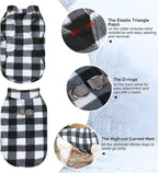BEAUTYZOO Small Dog Sweater Fleece Vest Winter Jacket, D-Ring Leash Attachment for XS S Puppy Medium Sized Breeds Dogs, Cold Weather Dog Clothes Windproof Keep Warm, Classic White Plaid S