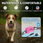 Bark Collar for Small Dogs 8-40 lbs – No Shock Anti Barking Collar with AI Chip – 3 Modes & 5 Sensitivity Levels – Waterproof, Rechargeable, Magnetic Charging – Humane, Effective Training (Pink)