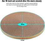Round Cat Scratcher Refill 10 inch Diameter 7/8 Inch Thickness Circle Scratcher Replacement Scratcher Pads for Indoor Cats Scratching Cardboard (2 Pc)