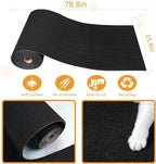 ReWallpaper Cat Scratching Mat Peel and Stick Cuttable Scratch Resistant Textured Black Cat Carpet Furniture Wall Protector for Couch Corner Tower Cover Easy Trim Self Adhesive Pet Safe 15.8in x 6.5ft
