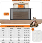 NWK Magic Dog Gate for Stairs Pet Gate for The House Providing a Safe Enclosure for Pets to Play and Rest, 6 Hooks Design (60'' X 30'')