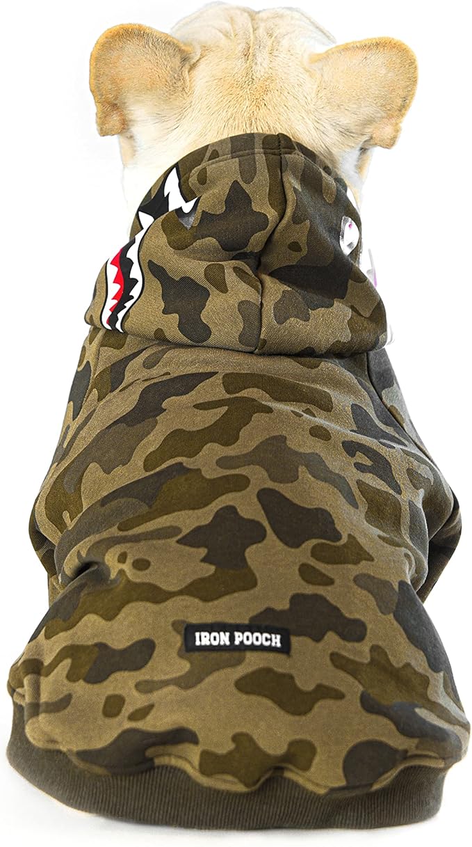 Camo Dog Hoodie Dog Clothes Extra Warm Fleece Lining Stretchy Fit for Small Medium Large Dogs (Camo, Medium)