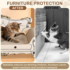 Cat Scratcher Bed,Sofa-Shaped Cat Scratcher Couch, Large Luxury Durable Cardboard Sofa Scratcher Pad Furniture Protector for Indoor Cats Scrach,Rest and Play,23.6 Inches,Beige