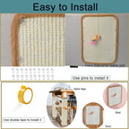 2 Pcs Natural Sisal Cat Scratcher Mat,Cat Scratching Pad with A Play Toy for Protector Fabric Sofa,Wall,Furniture and Door from Kittens Scratching