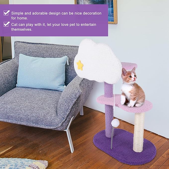 Amosfun Cat Climbing Frame with Scratching Posts Large Multi-Level Cat Tree Tower Kitten Jumping Platform Indoor Household Pet