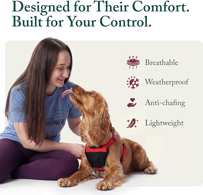 Sporn Mesh Non Pull Dog Harness Medium Red