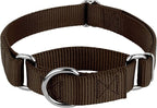 Country Brook Petz - Martingale Dog Collar - Heavy-Duty Training Collar with No Buckle - Service Dog Collar for All Pups - 10+ Warm Colors (Brown, 1 Inch, Medium)