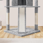 Topeakmart Cat Tower Cat Tree, 76 Inches Plush Cat House with Condos Perches Raised Edge as Cats Activity Center