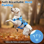 WINSEE Escape Proof Dog Harness, Service Working Molle Harness with Double Handle, Tactical Pet Vest with 4 Patches for Small Medium Large Dogs Walking Hiking Hunting