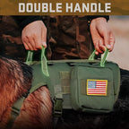 Forestpaw Dog Harness for Large Dogs,Tactical Dog Harness with Handle,No Pull Military Service Dog Vest with Pockets Adjustable for Walking Training,Green,Chest 21.5-45"