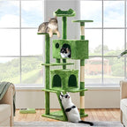 Topeakmart 70in Cat Tree Tower for Inddor Cats with 3 Cozy Platforms 2 Condos and Ladder Cat Activity Center for Kittens