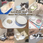Raised Dog Feeder Bowl Stand - Elevated Dining Table for Small and Medium Dogs and Cats - Fits Food and Water Dish up to 6" Diameter - Milky White (Bowls Not Included)
