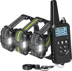 F-color Dog Shock Collar with Remote Control - 2600FT Dog Training Collar 3 Pack with Beep Vibration Shock and Light, Waterproof E Collar for Dogs Training for Large Medium Breeds