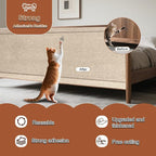 Cat Scratch Mat, Self-Adhesive Trimmable cat Scratch Furniture Protector for Couch, cat Scratch pad，cat Tree，DIY Climbing Carpet for Cat Tower Replacement Pads (Brown, 39.4" x 15.8")